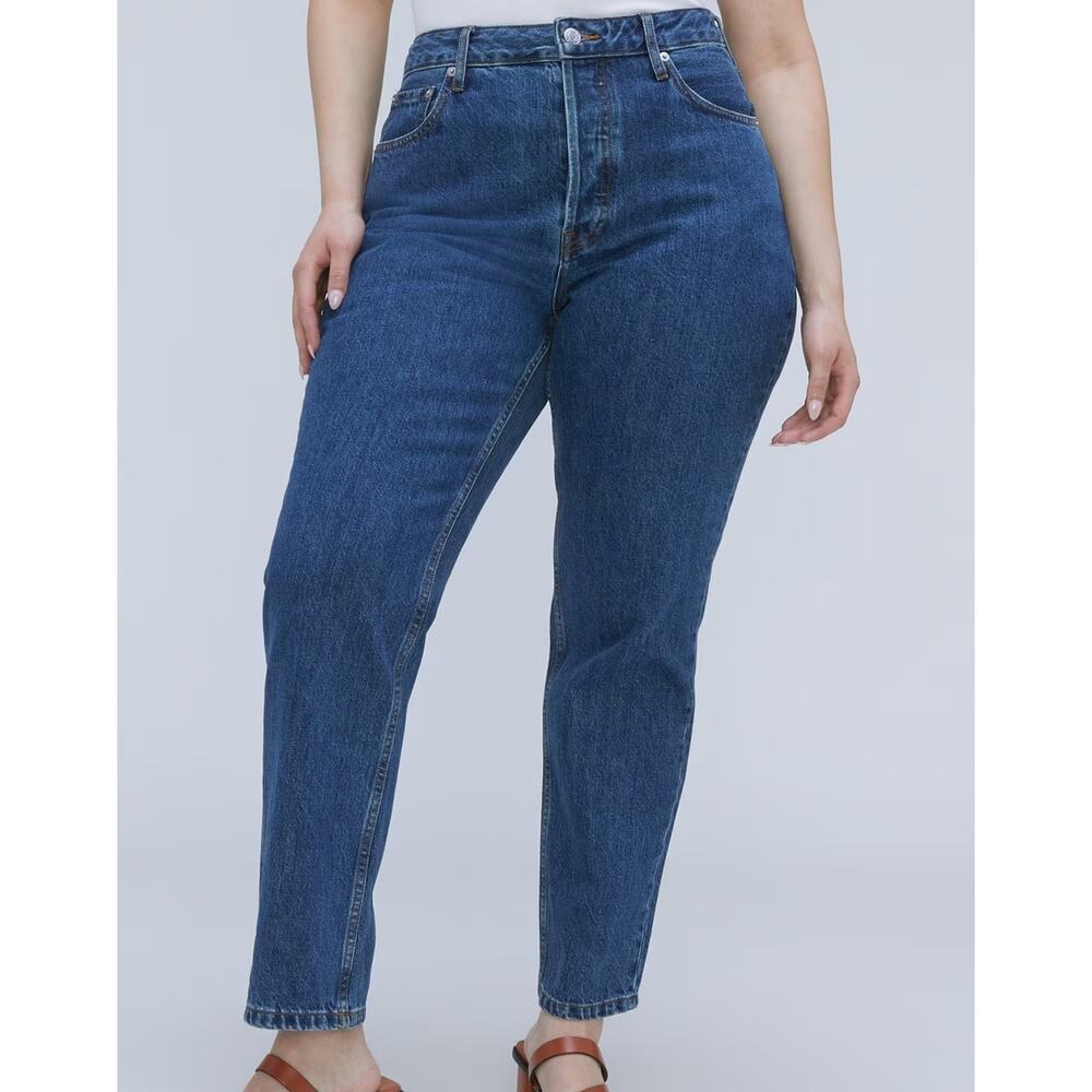 Everlane The Curvy 90s Cheeky Straight Blue Jeans High Rise Size 30 NWT